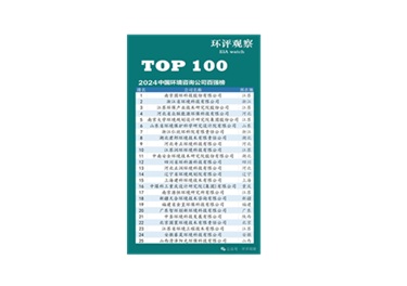 2024中國(guó)環(huán)境咨詢公司百強(qiáng)榜榜首